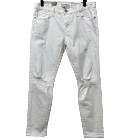 Current Elliott The Stiletto Distressed White Skinny Jeans - Picture 2 of 7